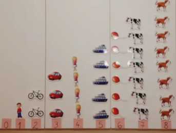 Așează tot atâtea obiecte cât îți arată cifra