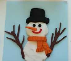 Omul de zăpadă - modelaj cu plastilină